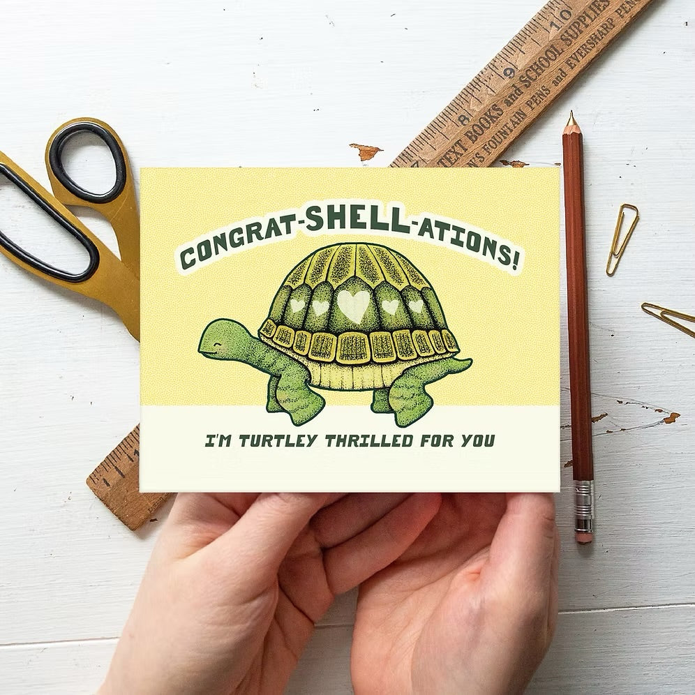 Hello Yellow Canary- Congratshellations Turtle