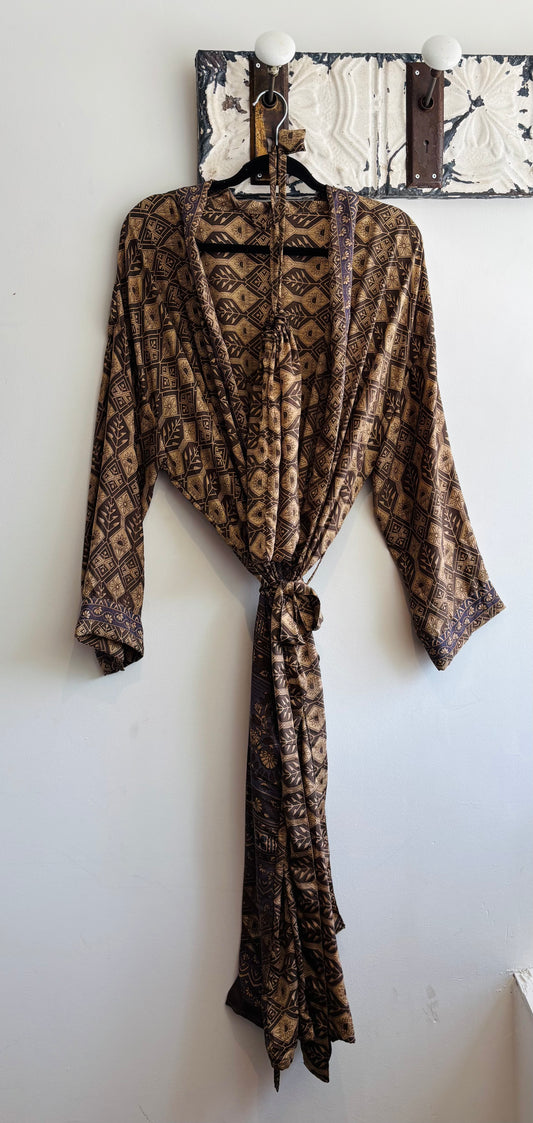 Upcycled Sari Robe - Long #B17