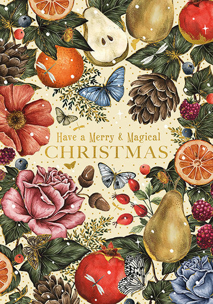 Winter Opulence - Have a Merry and Magical Christmas Flowers and Fruit