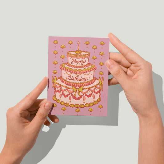 Carabara Designs Card - Happy Birthday Cake