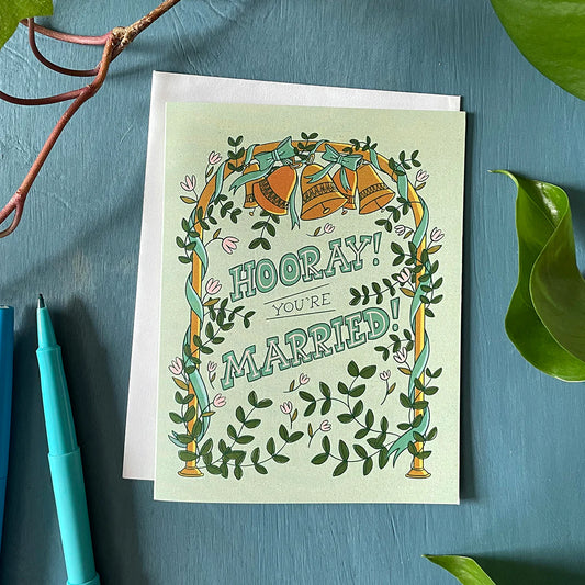 Carabara Designs Card - Hooray, You're Married