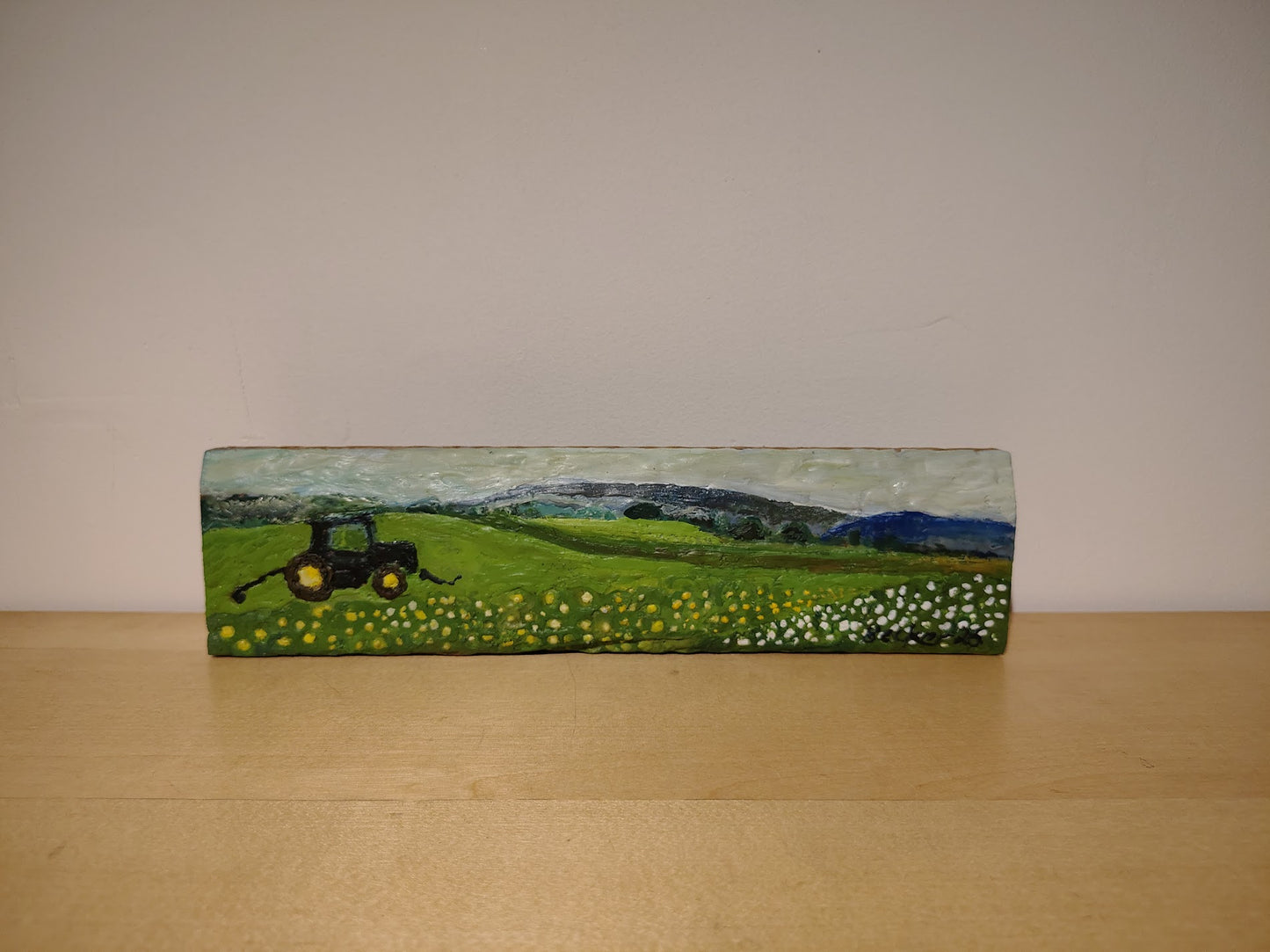Leslie Becker Encaustic Beeswax Wood Painting