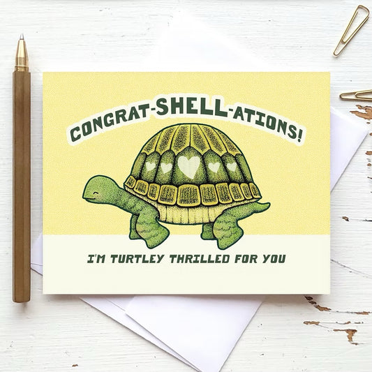 Hello Yellow Canary- Congratshellations Turtle