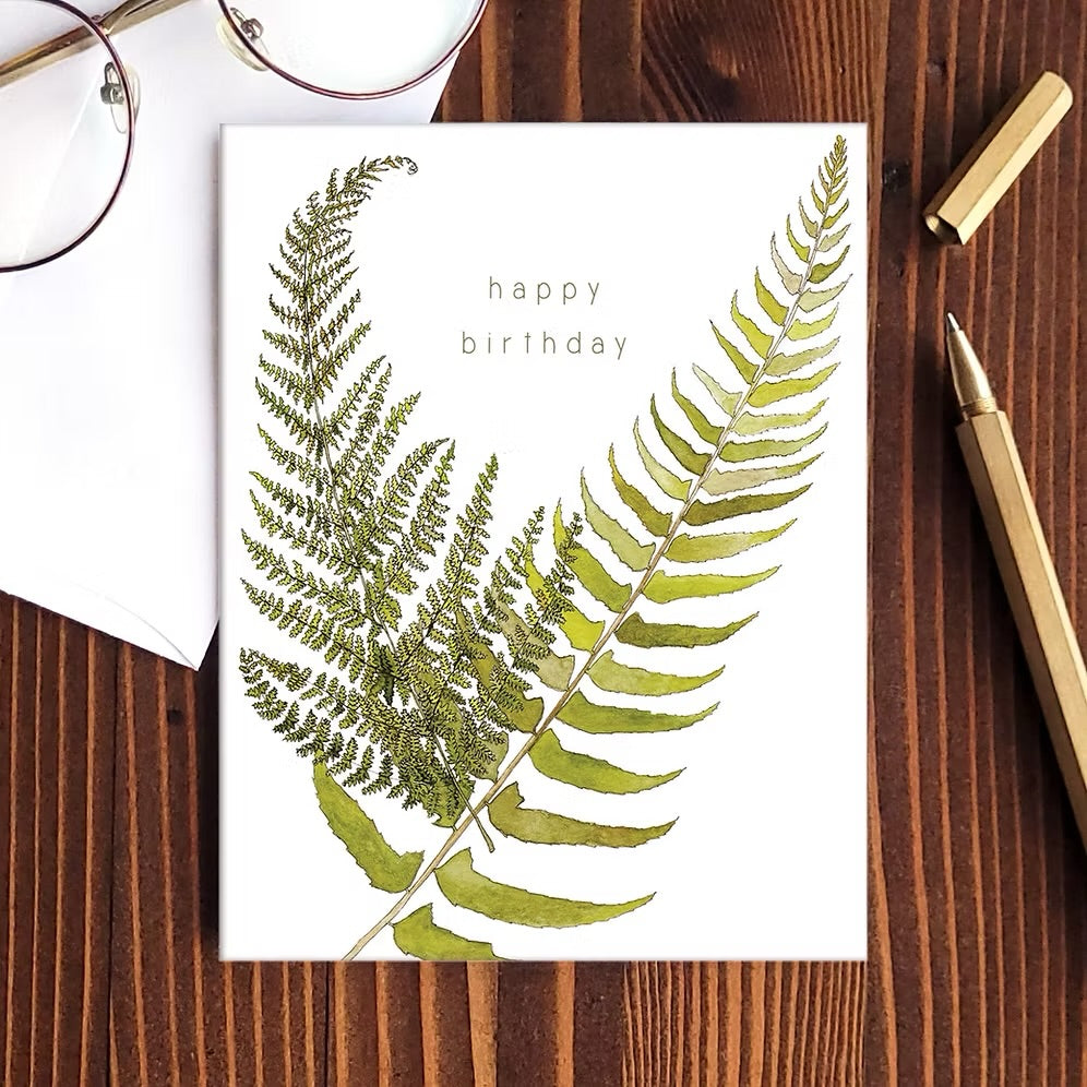 Hello Yellow Canary Card- HBD Fern