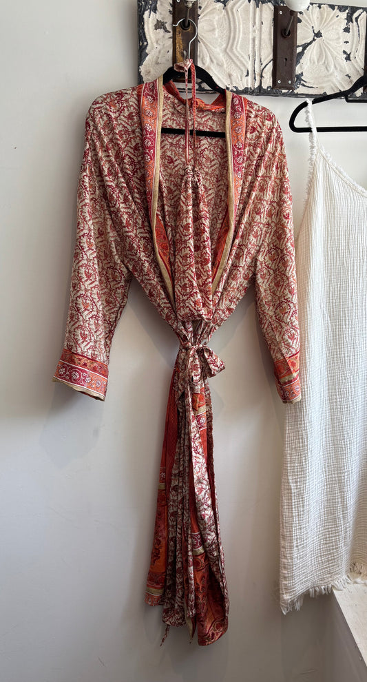 Upcycled Sari Robe - Long #B8