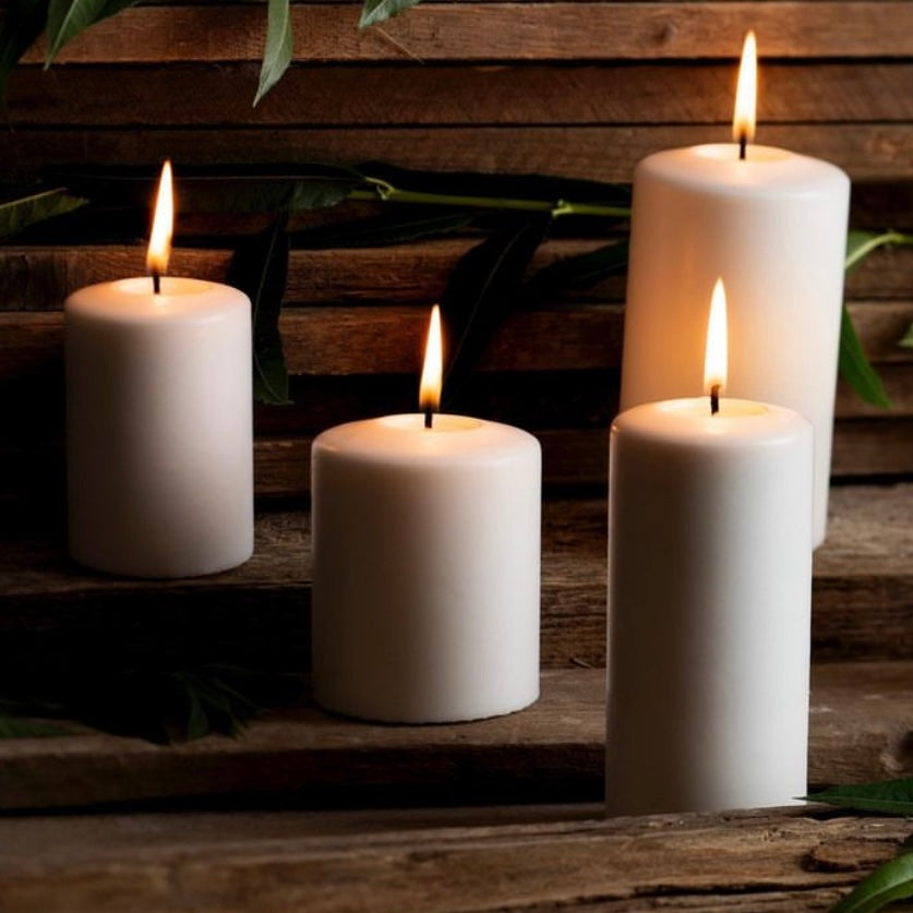 PURE Natural Wax Pillar Eco Candles (by Wenzel Kerzen)