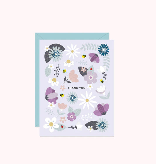 Halifax Paper Hearts - Lilac Floral Thank You