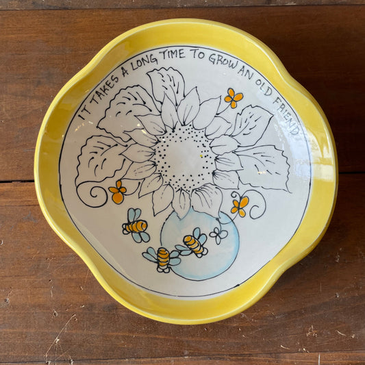Artables Ceramic Sunflower & Bees Plate