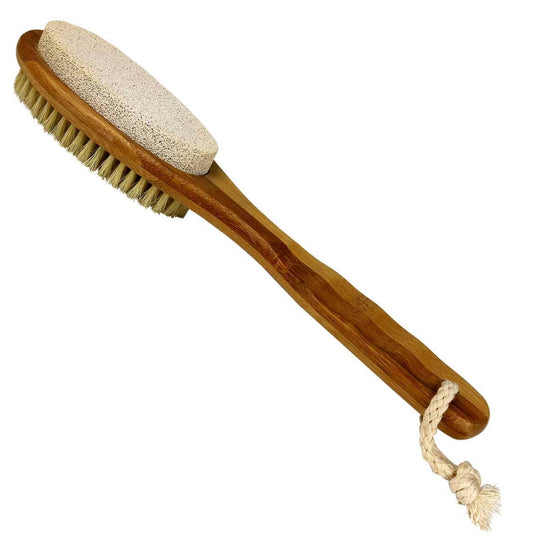 Bamboo Foot Brush With Natural Pumice Stone