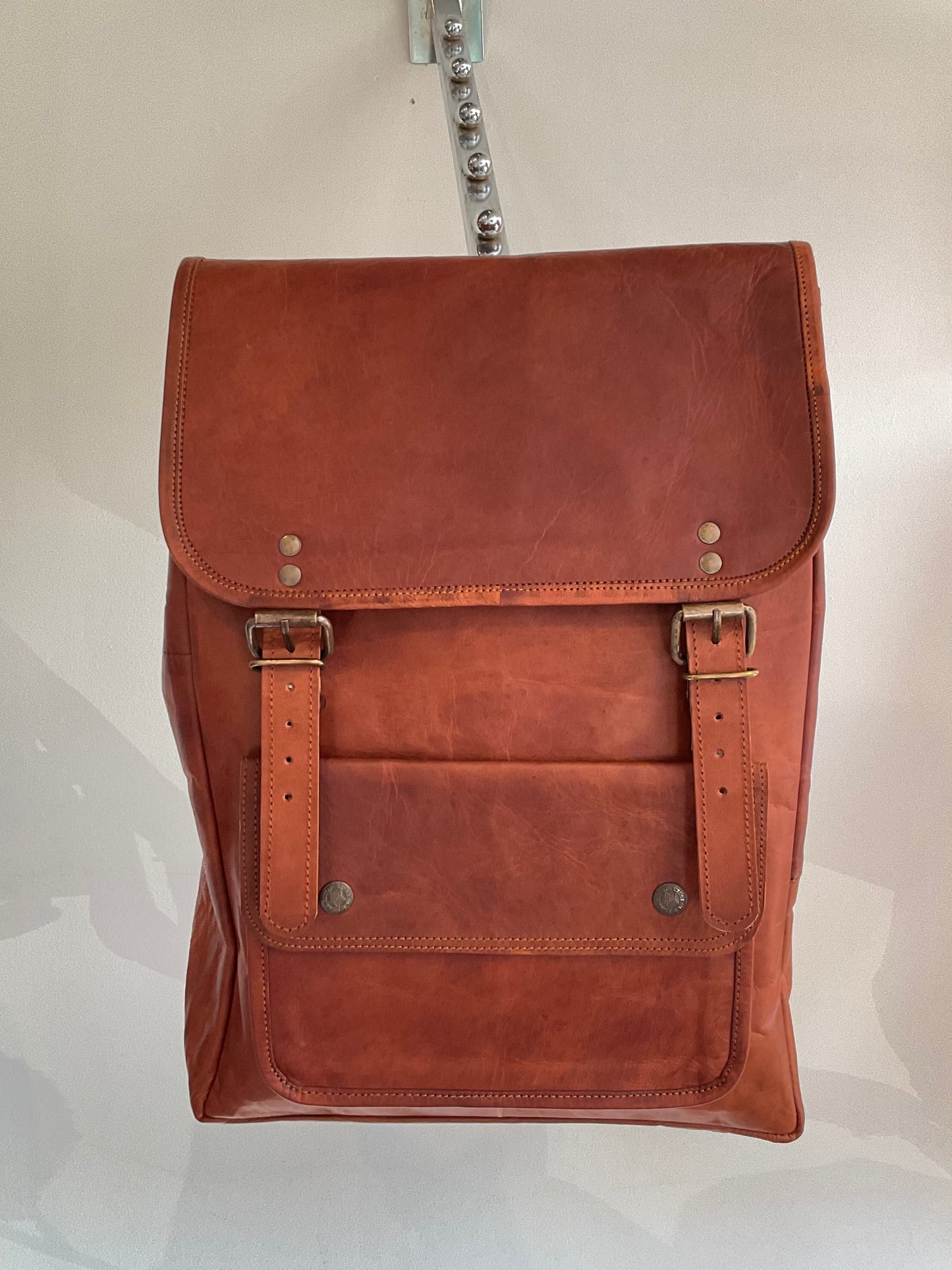 Handcrafted Leather 16” Padded Backpack