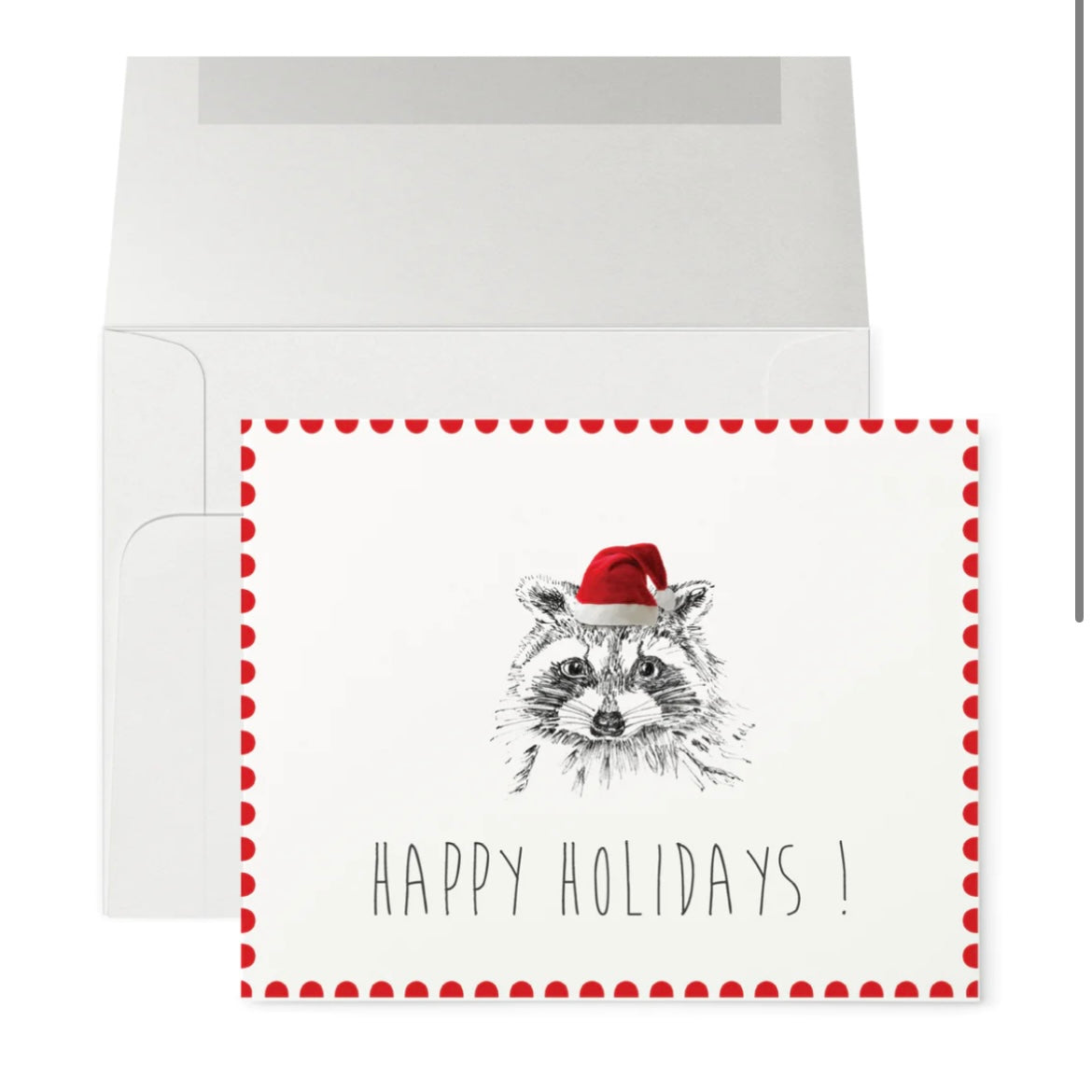 Petits Mots Card - Holiday Raccoon