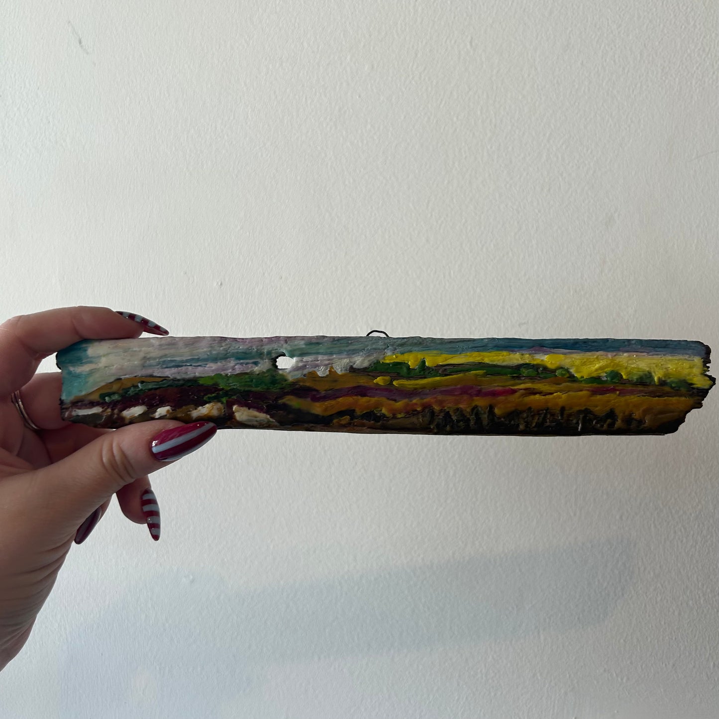 Leslie Becker Encaustic Beeswax Wood Painting