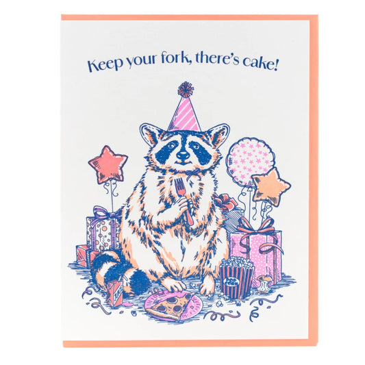 Porchlight Press Card - Cake Raccoon