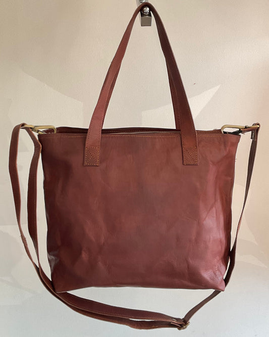 Handcrafted Leather 13” Tote Bag