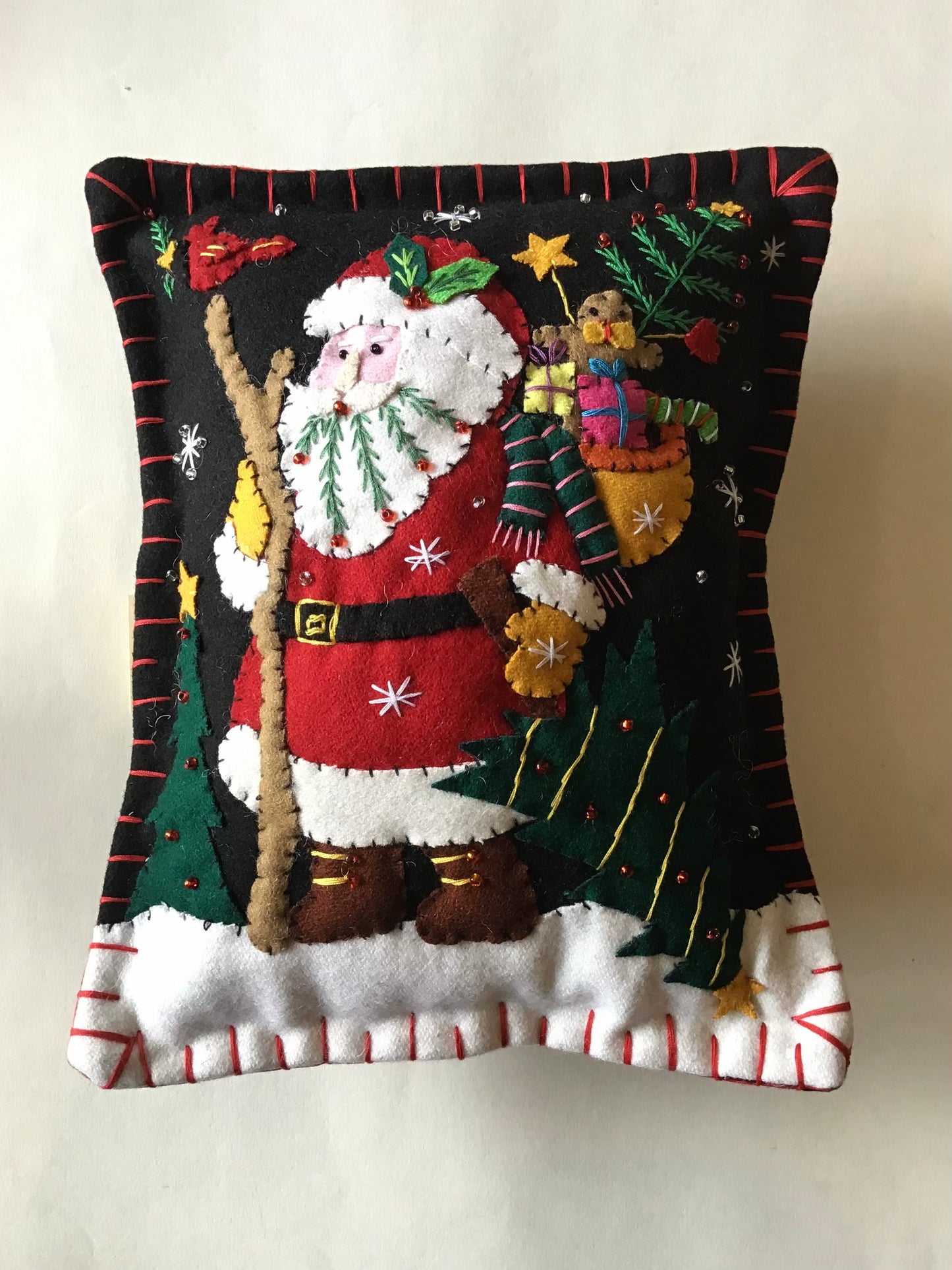 Handmade Stitch By Stitch Holiday Pillow