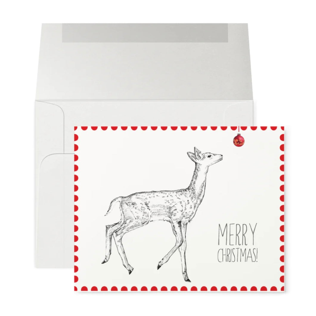 Petits Mots Card - Merry Christmas Doe
