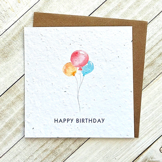 Okku Plantable Card - Happy Birthday Balloons