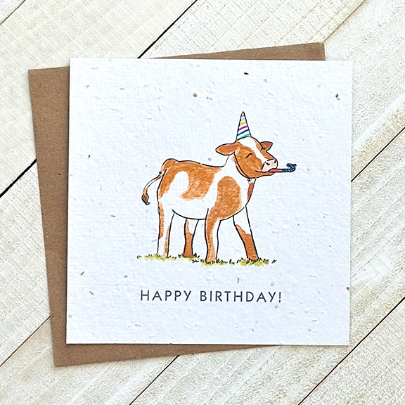 Okku Plantable Card - Birthday Cow
