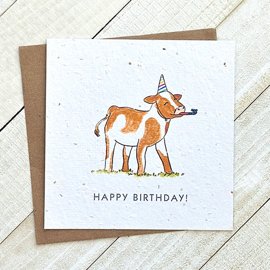 Okku Plantable Card - Birthday Cow