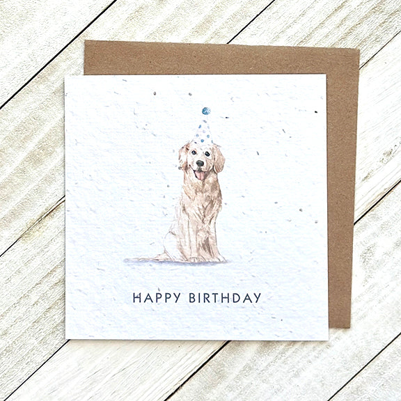 Okku Plantable Card - Birthday Golden Retriever