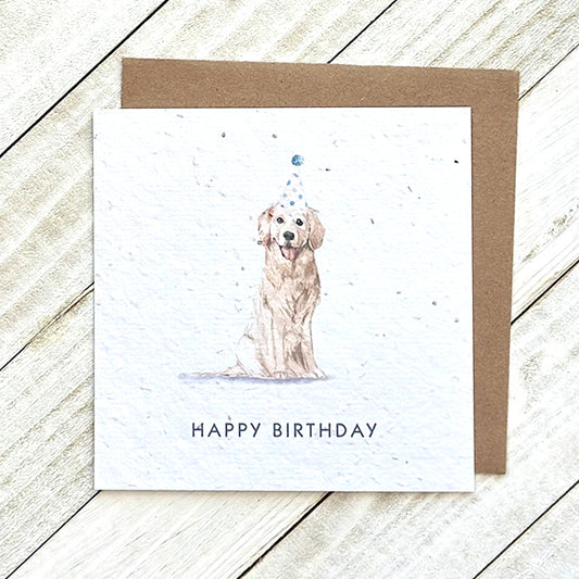Okku Plantable Card - Birthday Golden Retriever