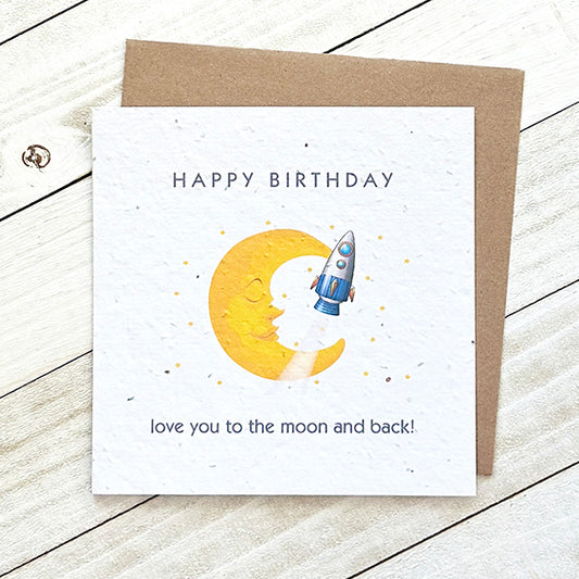 Okku Plantable Card - Happy Birthday Moon