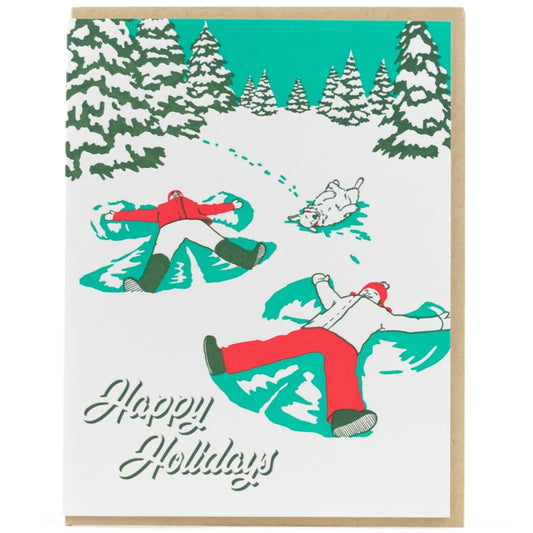 Porchlight Press Card - Happy Holidays Snow Angel
