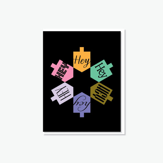 Everyday Yiddish Card - Hey! (Dreidel)