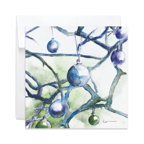 Kat Signature Card - Blue Weeping Pea Ornaments