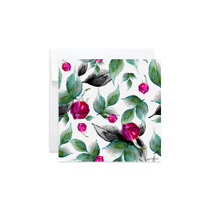 Kat Signature Mini Card - Raspberry Rosebud