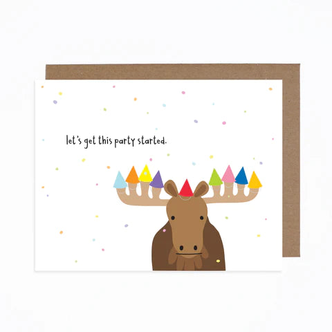 Carolyn Draws Card - Moose Party Hats