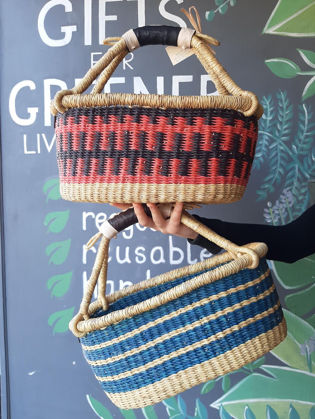 Big Blue Moma Hand Woven Bread Basket