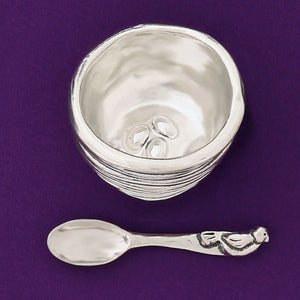 Basic Spirit Handmade Pewter Salt Cellar w/ Spoon