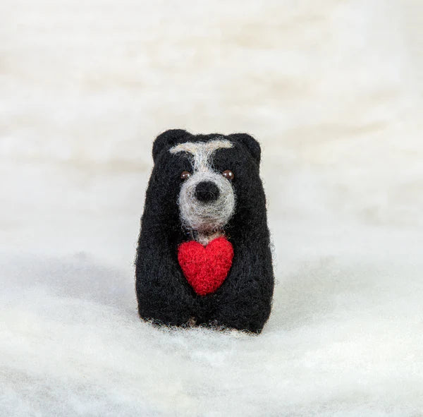 Spectacled Bear Hand Felted Ornament