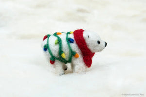 Spectacled Bear Hand Felted Ornament
