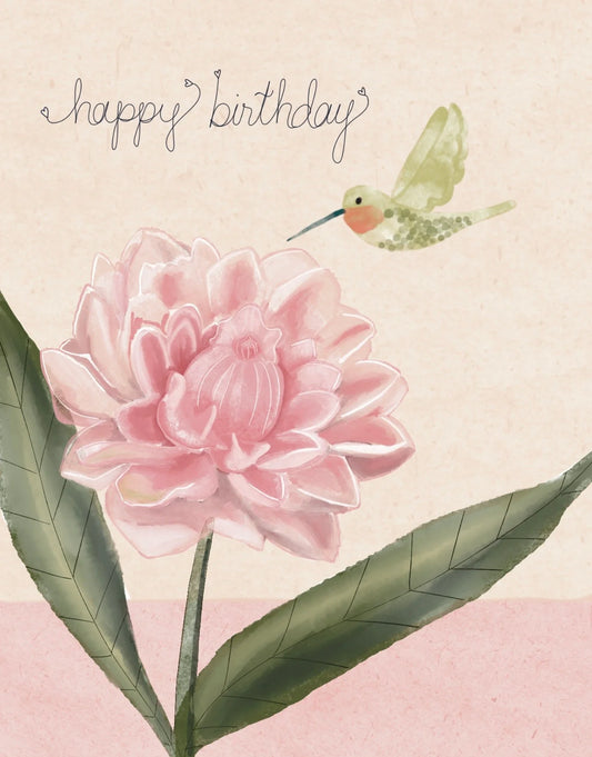 Poplar Paper Card - Hummingbird Birthday
