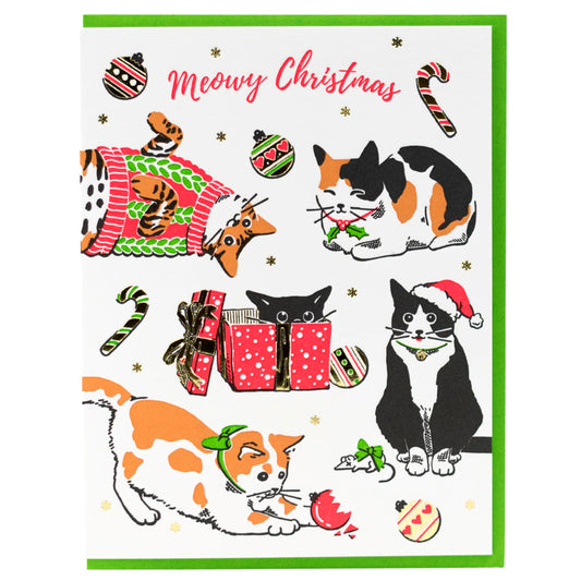 Porchlight Press Card - Meowy Christmas