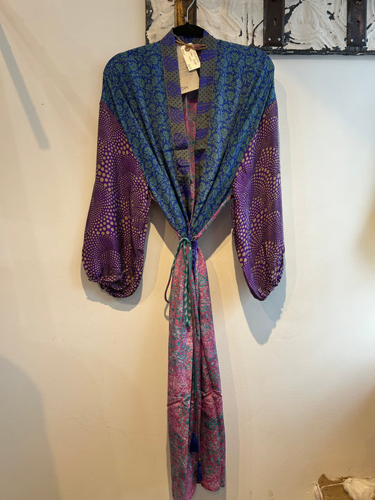 Upcycled Sari Robe - Short #C44