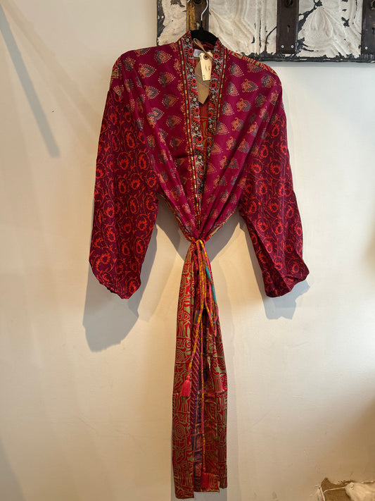 Upcycled Sari Robe - Short #C49