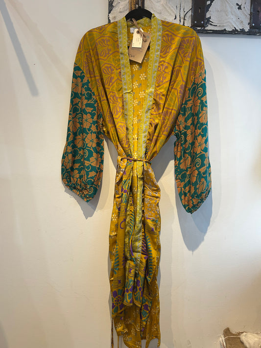 Upcycled Sari Robe - Short #C64