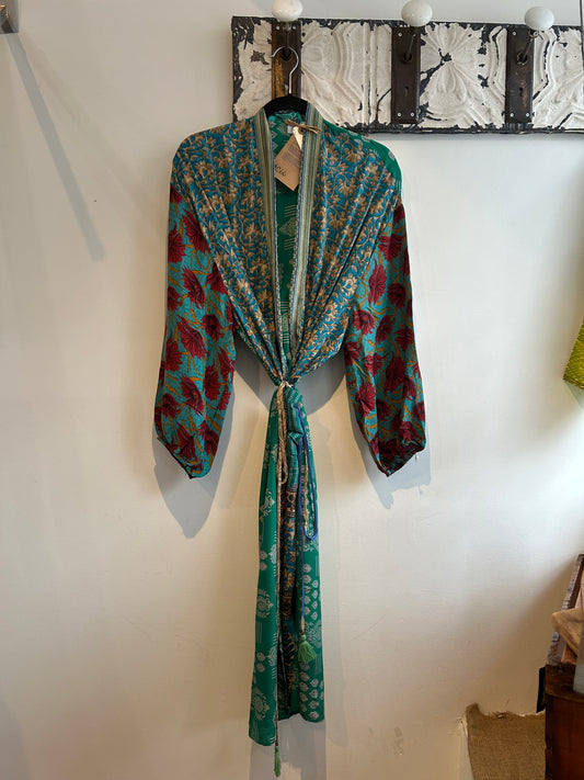 Upcycled Sari Robe - Short #C66