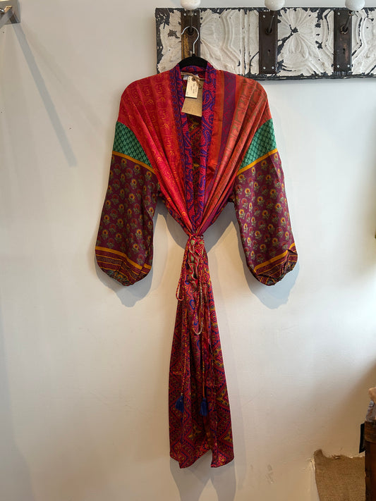 Upcycled Sari Robe - Short #C67