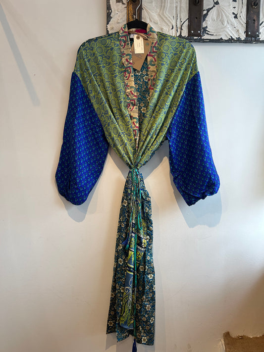 Upcycled Sari Robe - Short #C70