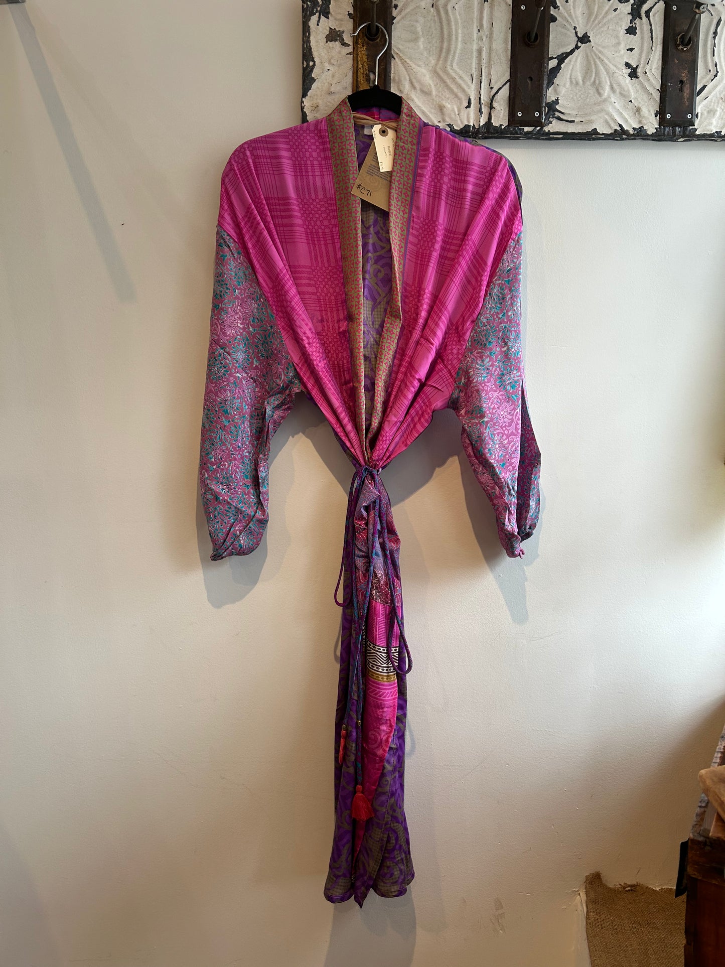 Upcycled Sari Robe - Short #C71