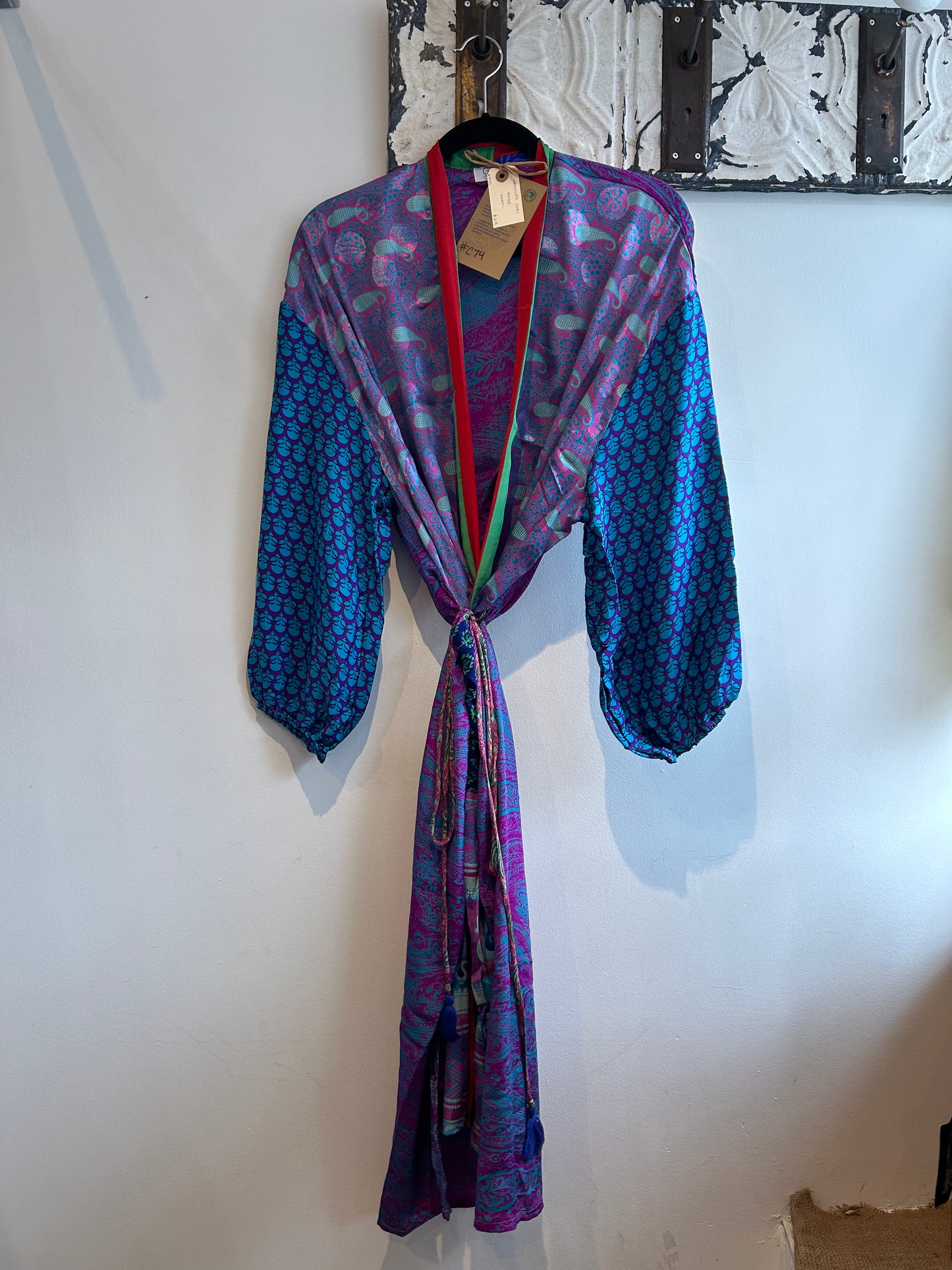 Upcycled Sari Robe - Short #C74