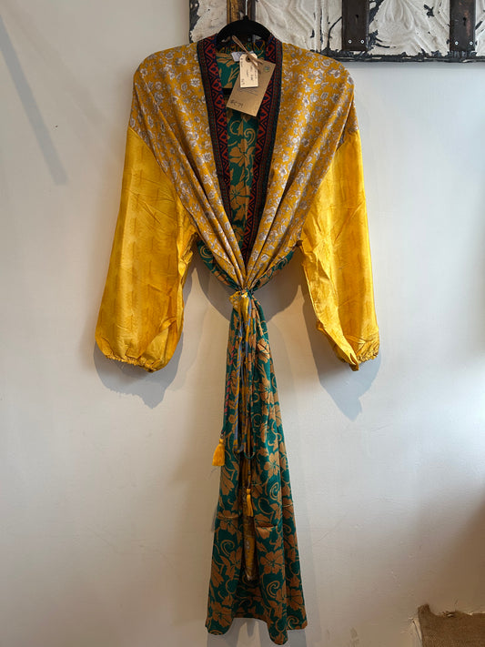 Upcycled Sari Robe - Short #C79