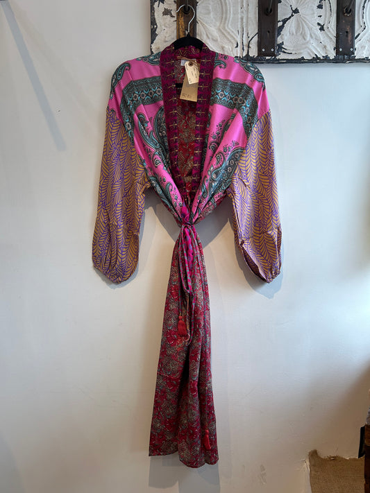 Upcycled Sari Robe - Short #C80