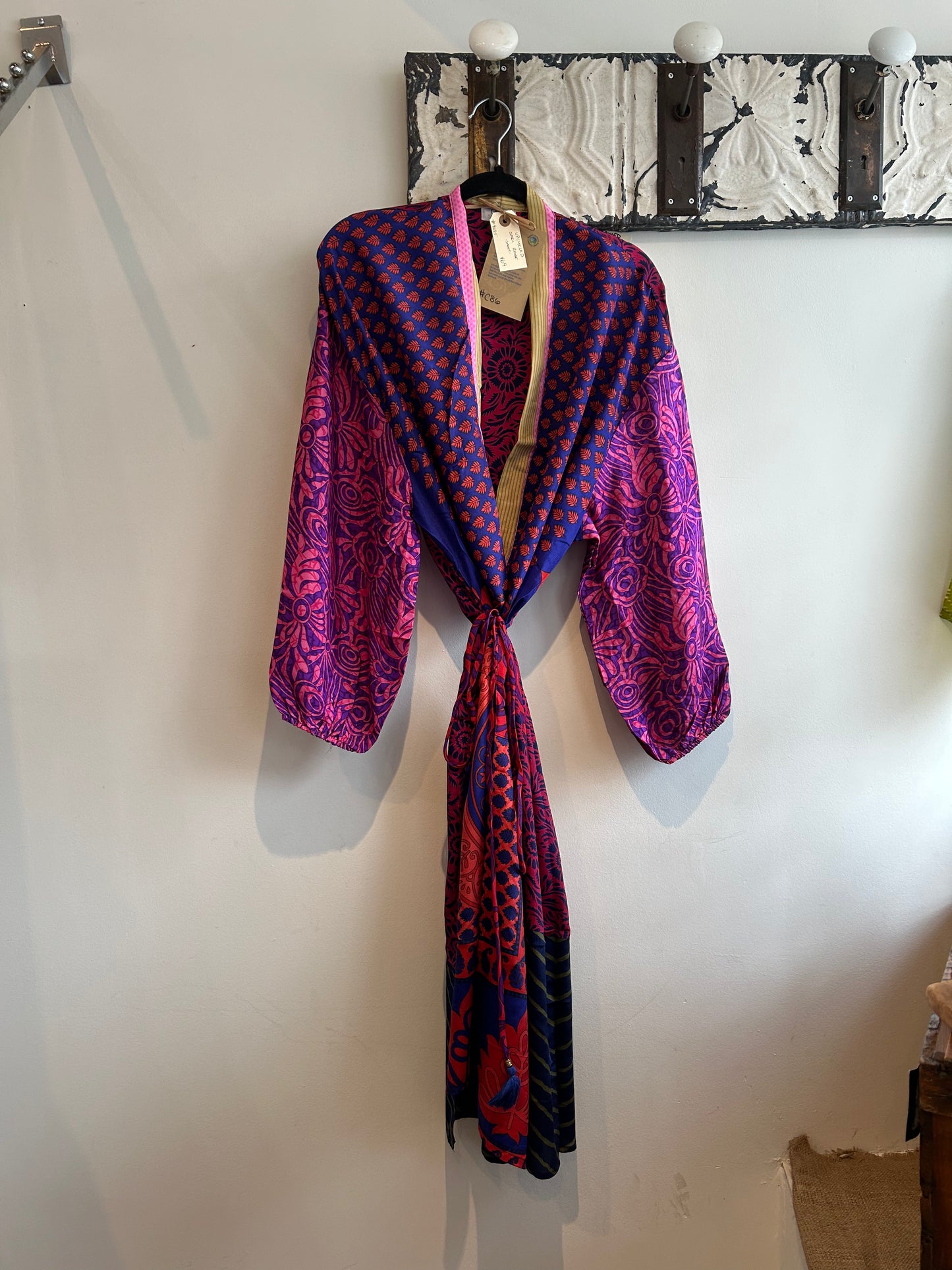 Upcycled Sari Robe - Short #C86