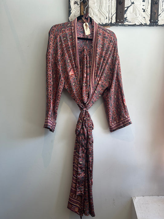 Upcycled Sari Robe - Long #S4