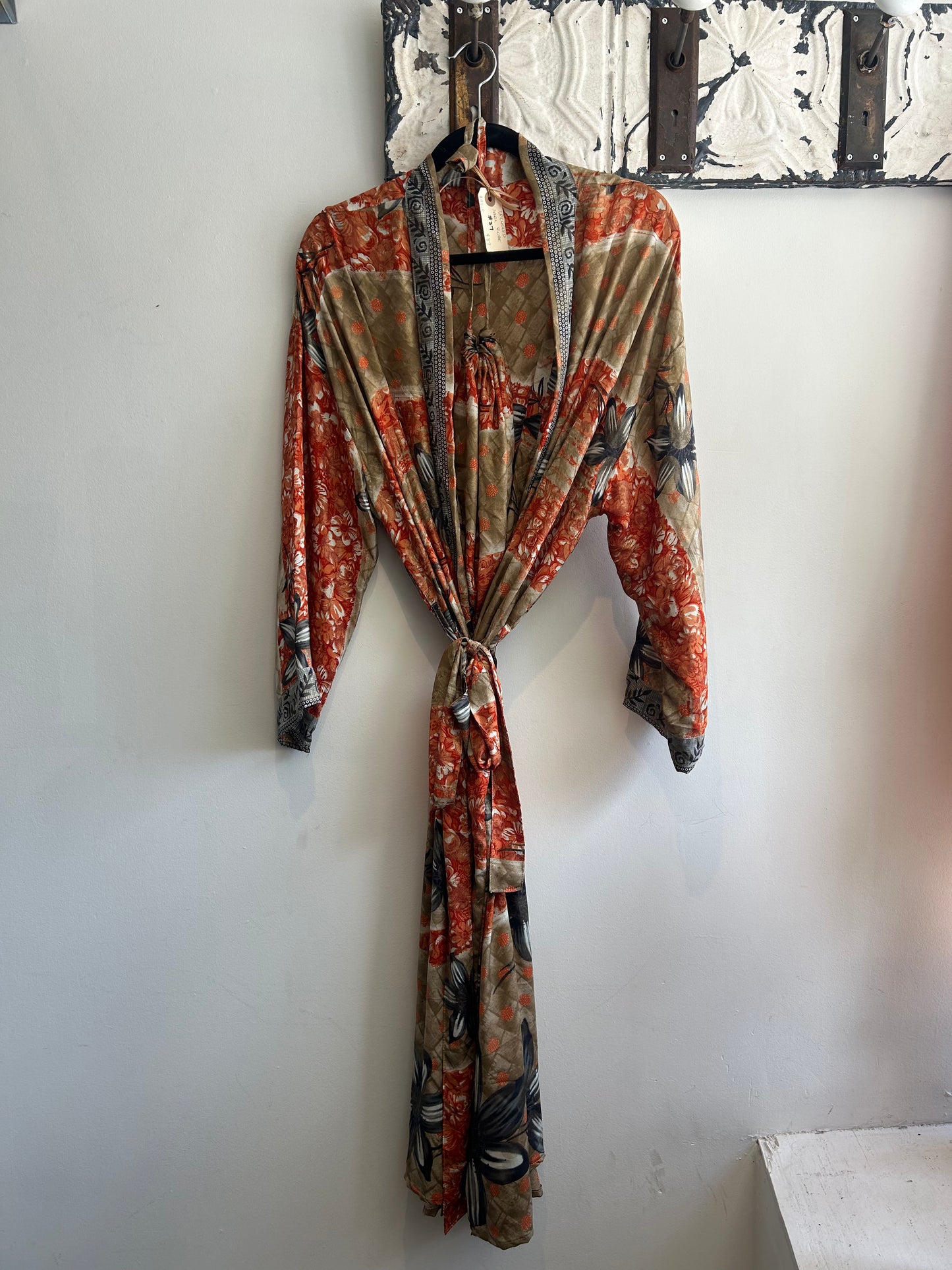 Upcycled Sari Robe - Long #S7